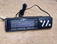 Часы с выносным датчиком температуры в салон автомобиля VST №1604