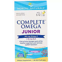 Рибний Жір для підростків, Вкус Лімона, Complete Omega Junior, Nordic Naturals, 283 мг, 90 Капсул
