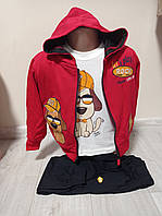 Дитячий спортивний костюм "Крутий пес" для хлопчика Угорщина від 6 міс до 3 років кофта з лонгслівом та штанами