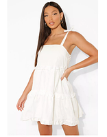 Жіноче однотонне плаття вільного крою boohoo, розмір l, білий