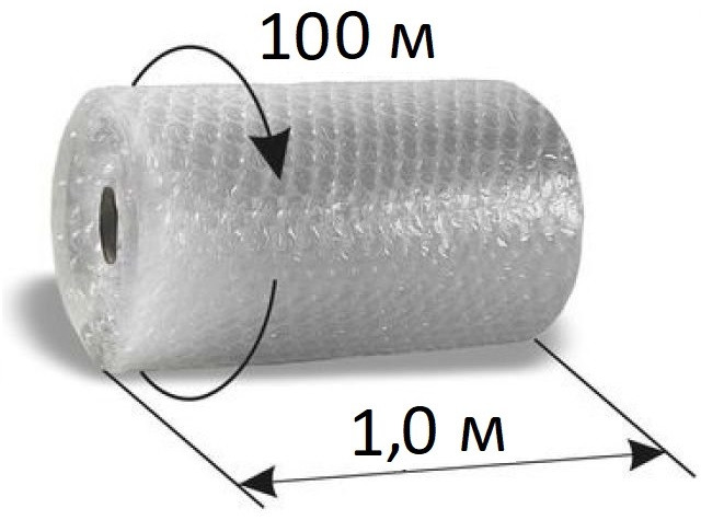 Повітряно-бульбашкова плівка 100 см х 100 м. п. х 65 мк