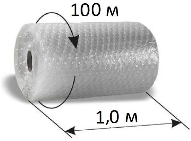 Воздушно-пузырчатая пленка 100 см х 100 м.п. х 65 мк (ID#1348377729 ...
