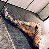 Колготи у велику сітку з камінчиками - Чорний - 2/3/4 (S/M/L) - Еротична білизна, фото 5