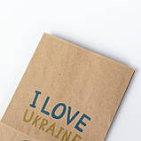 Крафт подарункові пакети 150*90*240 Патріотичні пакети з символікою "З Любов'ю до України" з дном, фото 5