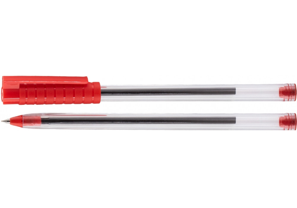 Ручка кулькова OPTIMA HYPE T 1,0 mm.O15693 Корпус прозорій, пише червоним