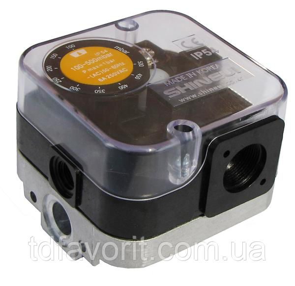 Датчик-реле тиску газу SGPS-5V/PN SHINEUI 0,5-5 mbar, фото 1
