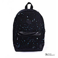 Чорний рюкзак із синіми точками