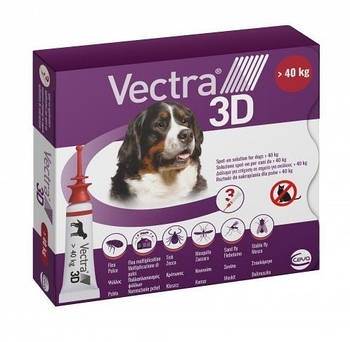 Краплі на холку від кліщів та бліх для собак Ceva Vectra 3D (Вектра 3D) від 40 до 65 кг 1 піпетка