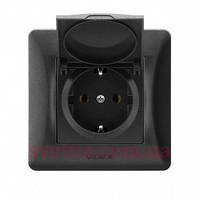 Розетка чорний графіт VF-BNSK1GC-BG