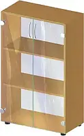 Стелаж Бюджет со стеклянными дверями 700х347х1103 мм