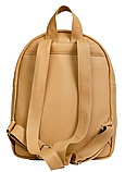 Жіночий молодіжний зручний стильний бежевий рюкзак зі штучної шкіри, фото 3
