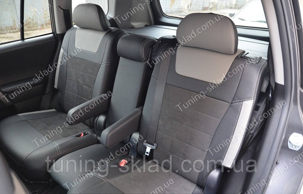 Чохли на Тойота Хайлендер 2 (авточохли Toyota Highlander 2, Lether style), фото 1