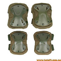Наколінники налокітники тактичні комплект тактичних наколінників і налокітників Олива