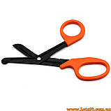 Тактичні медичні атравматичні армійські ножиці EDC Gear 7" для парамедика та військової аптечки Оранж, фото 2