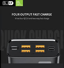 Зовнішній акумулятор PowerBank King&Power KP PD-32 30000mAh /18W/ PD QC3.0/ 4xUSB/Type-C/Micro U, фото 2