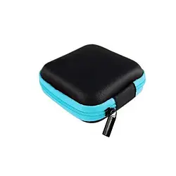 Чохол для навушників Infinity Mini Zippered Round Black Blue Solid Case