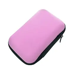 Чохол для навушників Infinity Solid Case Mini Zippered Round Black Pink