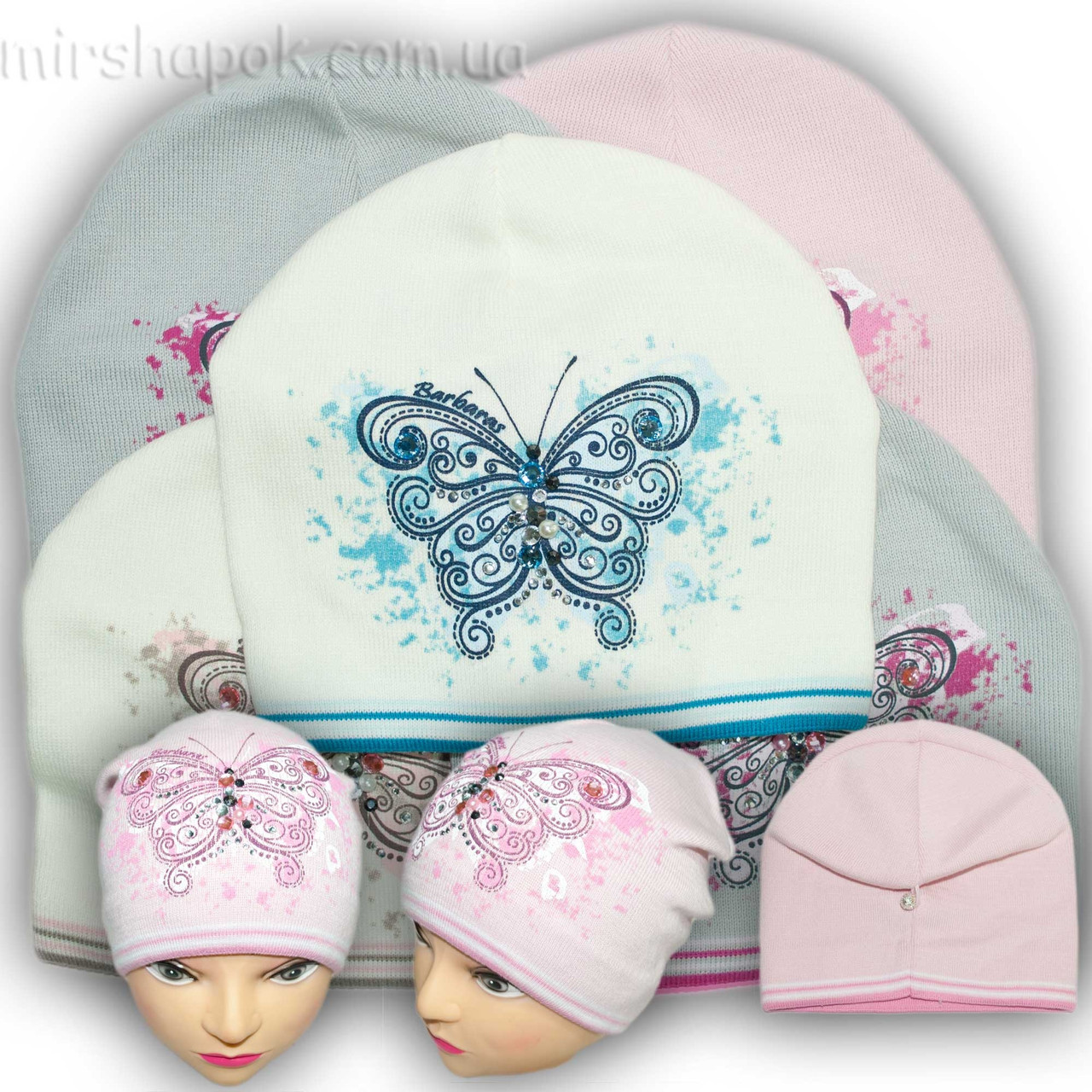 Шапочка в'язана для дівчаток, виробник Польща, модель F 156/0, фото 1