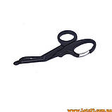 Тактичні медичні атравматичні 7" ножиці Парамедик для виживання і військової аптечки ножниці з карабіном Олива, фото 5