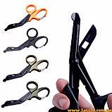 Тактичні медичні атравматичні 7" ножиці Парамедик для виживання і військової аптечки ножниці з карабіном Олива, фото 6