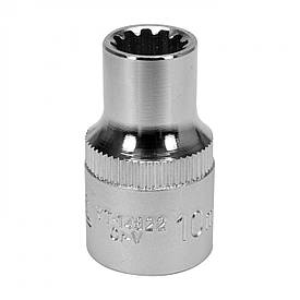 Головка торцева YATO: квадрат 1/2", SPLINE M10 мм, L= 38 мм. CrV