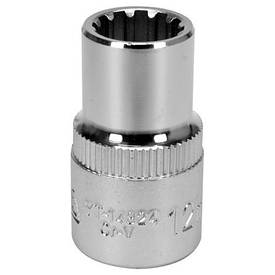 Головка торцева YATO: квадрат 1/2", SPLINE M12 мм, L= 38 мм. CrV