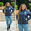 Коротка жіноча куртка з плащової тканини демісезонна, великий розмір 50, 52, 54, 56 чорна, синя, хакі, моко, фото 6