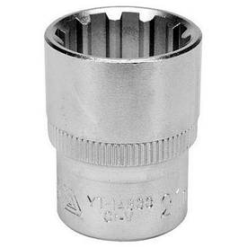 Головка торцева YATO: квадрат 1/2", SPLINE M21 мм, L= 38 мм. CrV