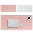 Двосторонній килимок для робочого комп'ютерного стола — Рожевий/сірий, фото 3