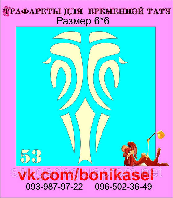 Трафарет для Біо Тату 6*6 53