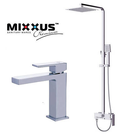 Набір змішувачів MIXXUS PREMIUM FRANCO 009-J + умивальник MIXXUS PREMIUM FRANCO 001, фото 1