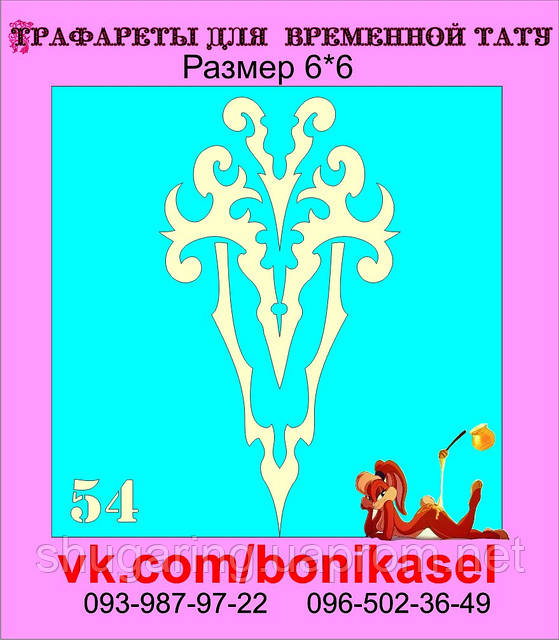 Трафарет для Біо Тату 6*6 54