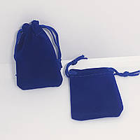 Мешочек бархатный 5х7 см синий для упаковки, хранения украшений и подарков