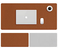 Двусторонний коврик для рабочего компьютерного стола - Коричневый/серый