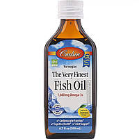 Рыбий жир, Вкус Лимона, Норвежская серия, The Very Finest Fish Oil Lemon, Carlson, 200 мл