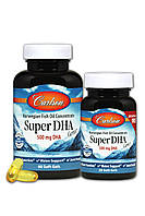 Супер DHA (докозагексаеновая кислота), Super DHA Gems, Carlson, 60+20 желатиновых капсул