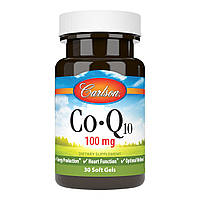 Коензим Q10, 100 мг, CoQ10, Carlson, 30 гелевих капсул