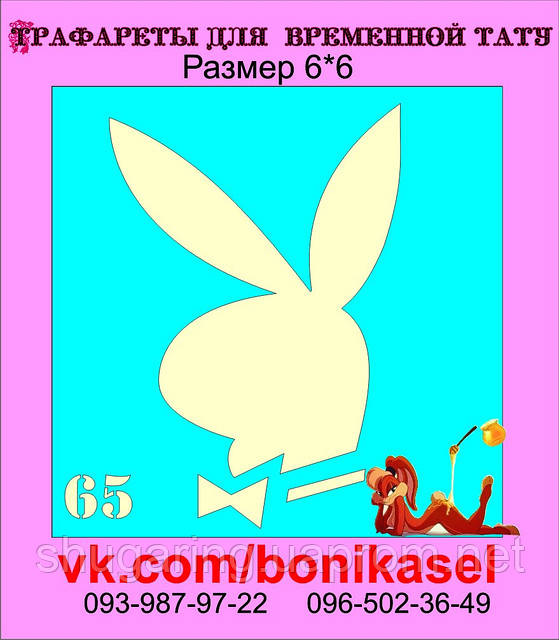 Трафарет для Біо Тату 6*6 65
