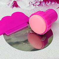 Набор для стемпинга печать+диск, розовый mini