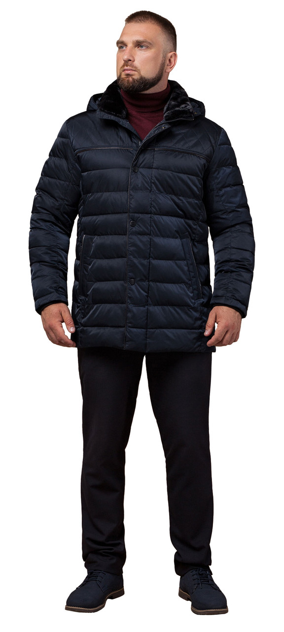 Куртка зимова чоловіча високої якості темно-синього кольору модель 16120 (КЛАД ТІЛЬКИ 52(XL))