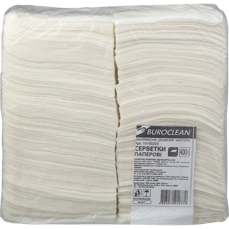 Серветки Buroclean 240 х 240 мм білі 400 шт (10100203), фото 1