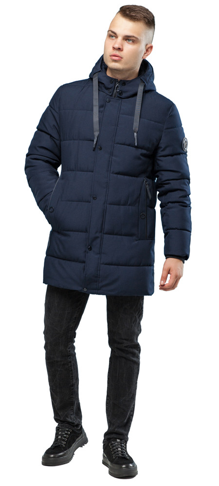 Трендова зимова чоловіча темно-синя куртка модель 6006 (ОСТАЛСЯ ТІЛЬКИ 52(XL))