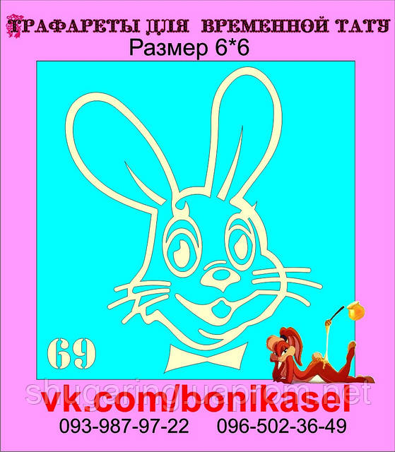 Трафарет для Біо Тату 6*6 69