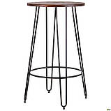 Комплект барних меблів круглий стіл Nirvana з двома високими барними стільцями-табуретами в стилі лофт, фото 5