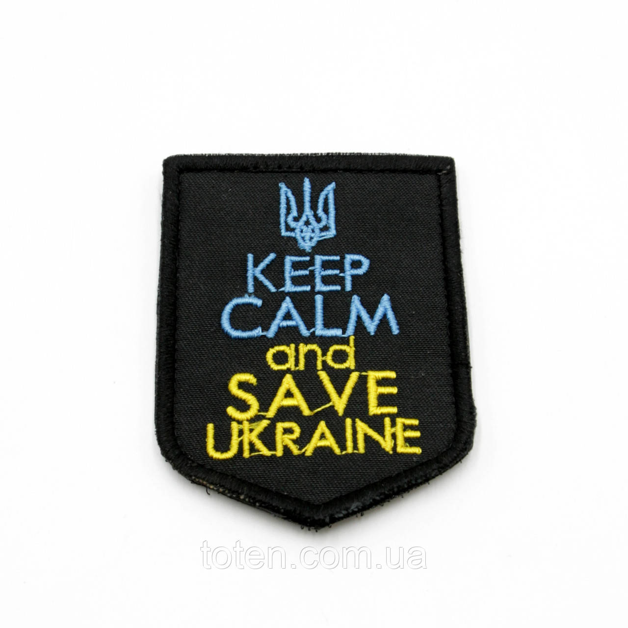 Шеврон Герб Keep CALM, нашивка на форму ЗСУ 6 см х 9см, нашивка з липучкою, армійський шеврон