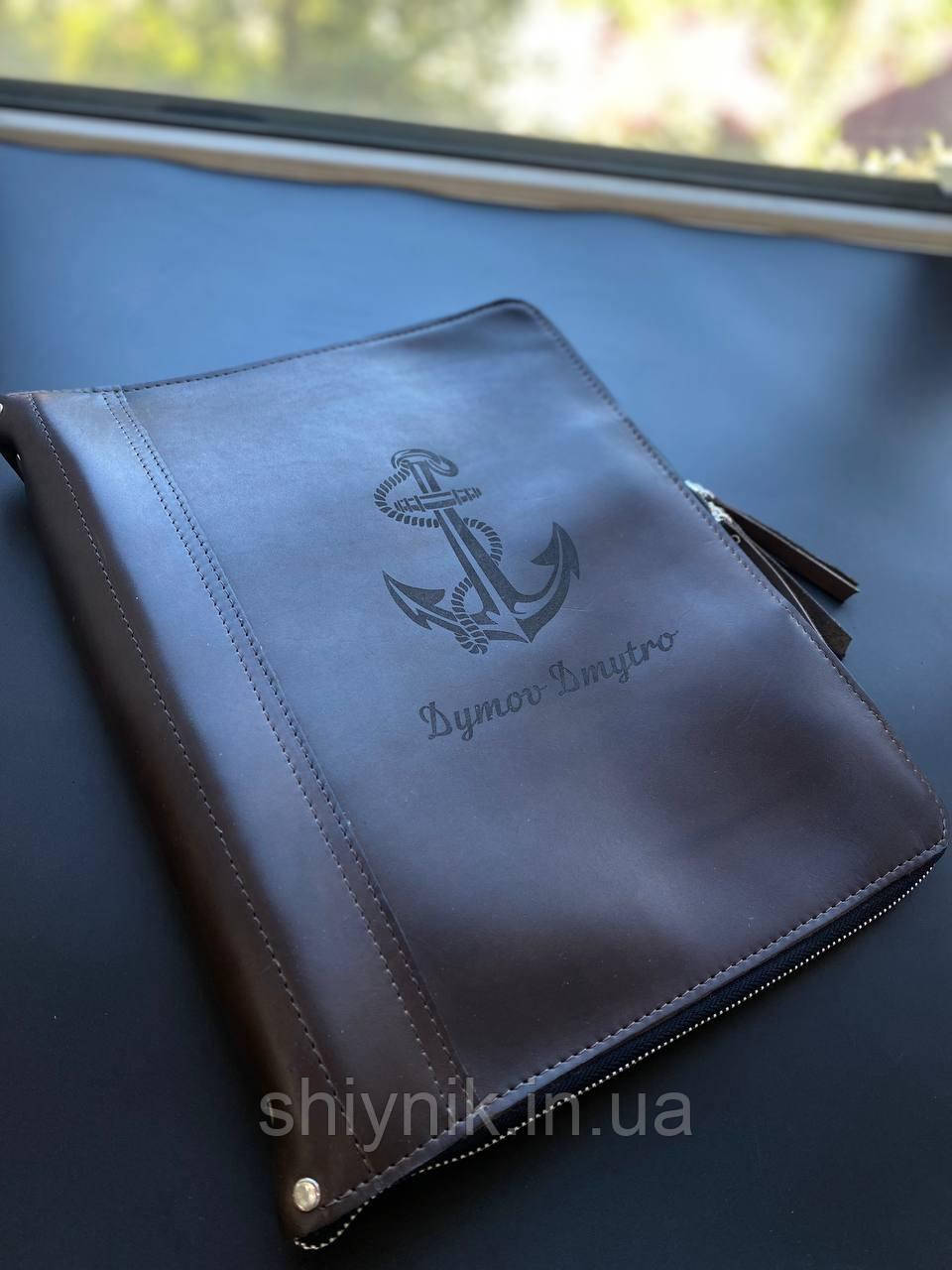 Шкіряна папка для сімейних документів FAMILY FOLDER коричнева