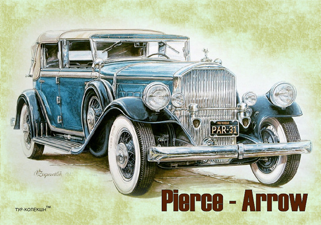 Вініловий Магніт "Ретро автомобіль Pierce-Arrov" 50х70 мм