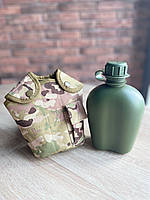 Фляга армійська в чохлі пластикова 1 Л (Камуфляж №5)