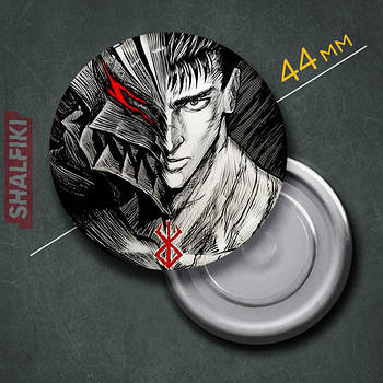 "Гатс (Берсерк / Berserk)" магніт круглий Ø44 мм