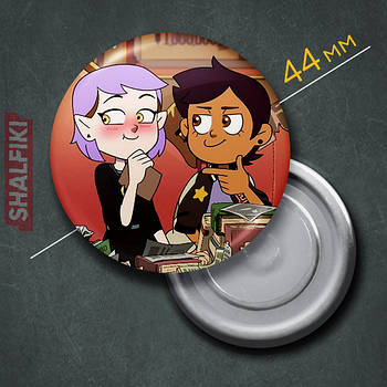 "Луз Носеда і Еміті Блайт (Совиний дім / Owl house)" магніт круглий Ø44 мм